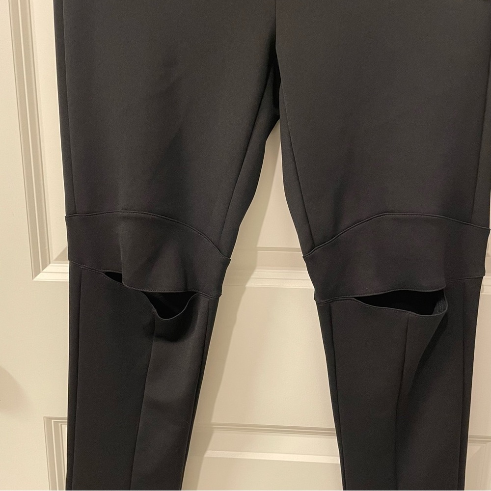 IC COLLECTION Elegant Black Spandex Cut slit peekaboo knee spooky gothic